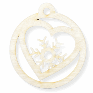 Drewniana zawieszka bombka serce śnieżynka decoupage dekor ze sklejki 1szt