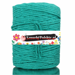 Sznurek bawełniany skręcany SZMARAGDOWY 20m 3mm