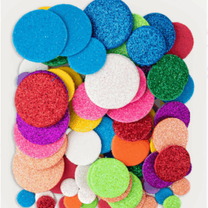 Kółka piankowe mix 120szt. brokatowe