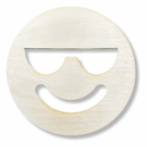 Drewniana emotka uśmiech dekor podkładka podstawka pod kubek emotikon koło 1szt