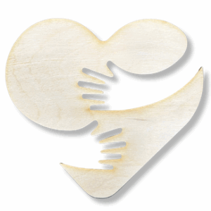 Serce w objęciach drewniane serduszko sklejka decoupage dekor ozdoba 1szt