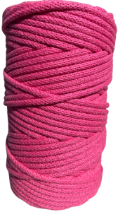 WAS Sznurek bawełniany z rdzeniem 100m 5mm - fuksja WAS