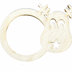 Drewniana mini obręcz serwetnik renifer dekor 1szt