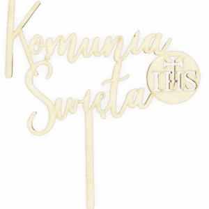 Drewniany topper Komunia Święta na komunię komunijny decoupage dekor 1szt