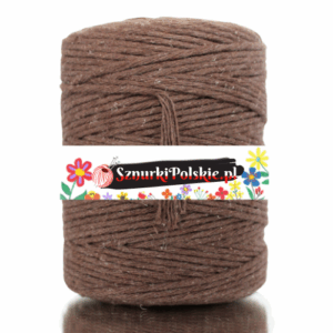 Sznurek bawełniany skręcany 150m 2mm BRĄZOWY