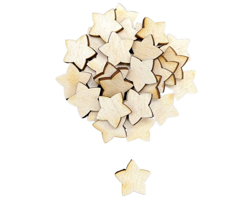 Scrapki gwiazdy gwiazdki dekor sklejka 30szt 1 Zakręcone Sznurki Scrapki gwiazdy gwiazdki dekor sklejka 30szt