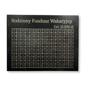 Skarbonka Gigant 154 kafelków 15000zł Rodzinny Fundusz Wakacyjny CZARNY