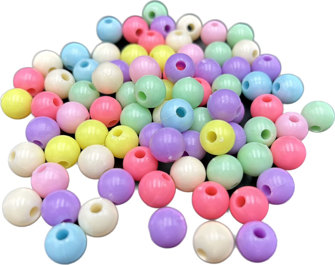 Korale plastikowe pastelowe mix 1 Zakręcone Sznurki Korale plastikowe pastelowe mix