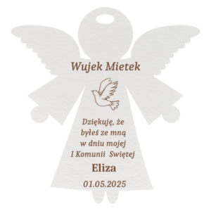 PODZIĘKOWANIE DLA GOŚCI ANIOŁEK PIERWSZA KOMUNIA WINIETKA PERSONALIZOWANA