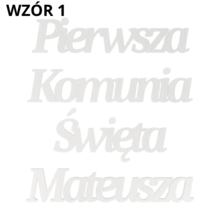PIERWSZA KOMUNIA ŚWIĘTA NAPIS PERSONALIZOWANY Z IMIENIEM PAMIĄTKA PREZENT