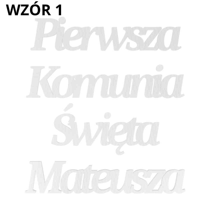 PIERWSZA KOMUNIA ŚWIĘTA NAPIS PERSONALIZOWANY Z IMIENIEM PAMIĄTKA PREZENT 1 Zakręcone Sznurki PIERWSZA KOMUNIA ŚWIĘTA NAPIS PERSONALIZOWANY Z IMIENIEM PAMIĄTKA PREZENT