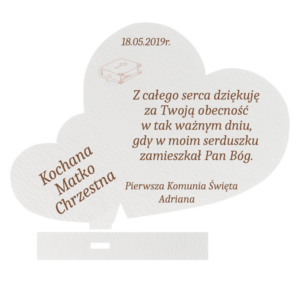 PODZIĘKOWANIE PIERWSZA KOMUNIA MATKA CHRZESTNA PERSONALIZOWANE PAMIĄTKA