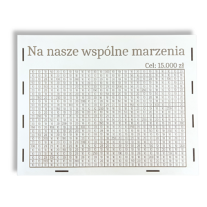 Skarbonka Gigant 650 kafelków 15000zł Na nasze wspólne marzenia BIAŁA
