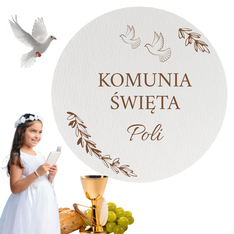 TABLICA POWITALNA KOMUNIJNA DEKORACJA SALI Z IMIENIEM DUŻA 50 CM KOŁO 1 Zakręcone Sznurki TABLICA POWITALNA KOMUNIJNA DEKORACJA SALI Z IMIENIEM DUŻA 50 CM KOŁO