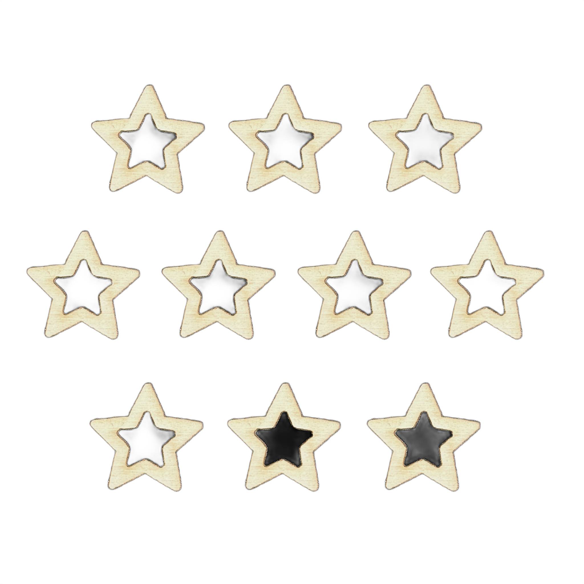 Scrapki gwiazdy gwiazdki ażur dekor sklejka 10szt 1 Zakręcone Sznurki Scrapki gwiazdy gwiazdki ażur dekor sklejka 10szt