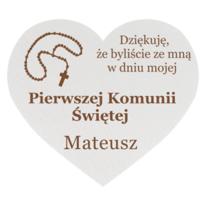 PODZIĘKOWANIE DLA GOŚCI MAGNES SERCE PIERWSZA KOMUNIA PERSONALIZOWANE IMIĘ
