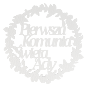 OBRĘCZ WIANEK KWIATKI PIERWSZA KOMUNIA ŚWIĘTA 29 CM DOWOLNY NAPIS IMIĘ