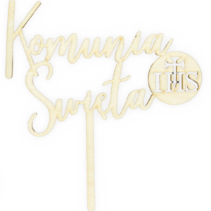 Drewniany topper Komunia Święta na komunię komunijny decoupage dekor 1szt