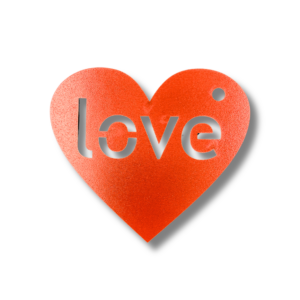Drewniana zawieszka serce love miłość CZERWONE decoupage dekor