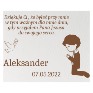 PODZIĘKOWANIE DLA GOŚCI MAGNES PIERWSZA KOMUNIA PERSONALIZOWANE IMIĘ