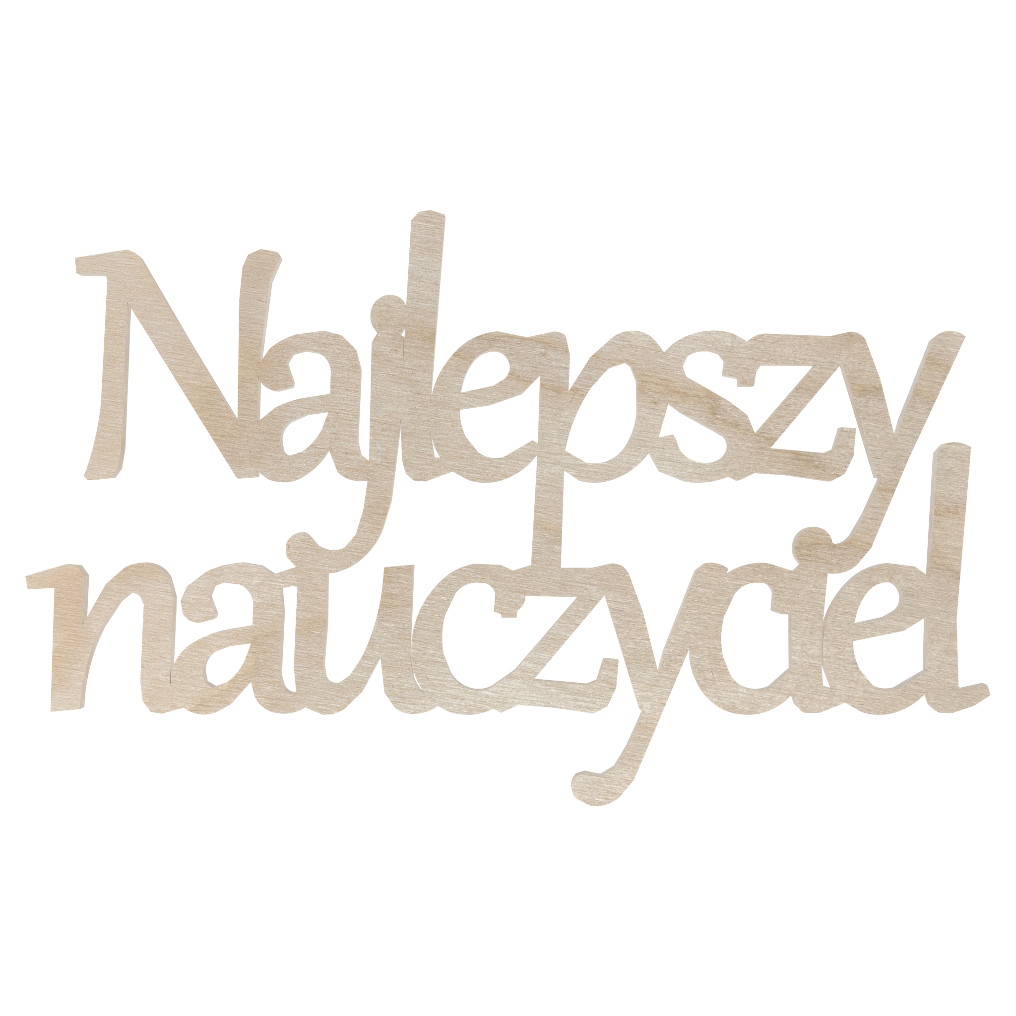 Drewniany napis Najlepszy nauczyciel scrapki decoupage dzień nauczyciela dekor ze sklejki 1 Zakręcone Sznurki Drewniany napis Najlepszy nauczyciel scrapki decoupage dzień nauczyciela dekor ze sklejki
