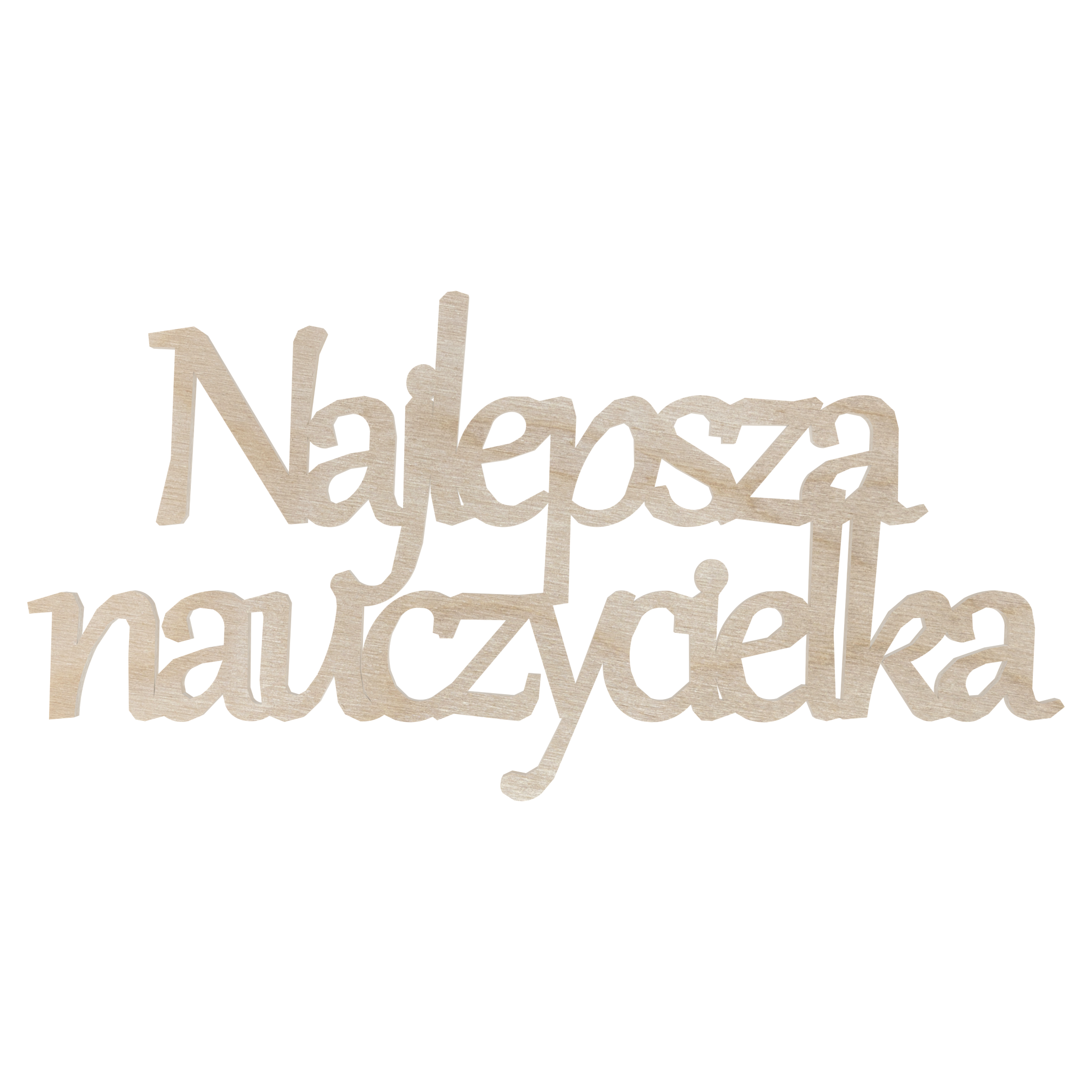 Drewniany napis Najlepsza nauczycielka scrapki decoupage dzień nauczyciela dekor ze sklejki 1 Zakręcone Sznurki Drewniany napis Najlepsza nauczycielka scrapki decoupage dzień nauczyciela dekor ze sklejki