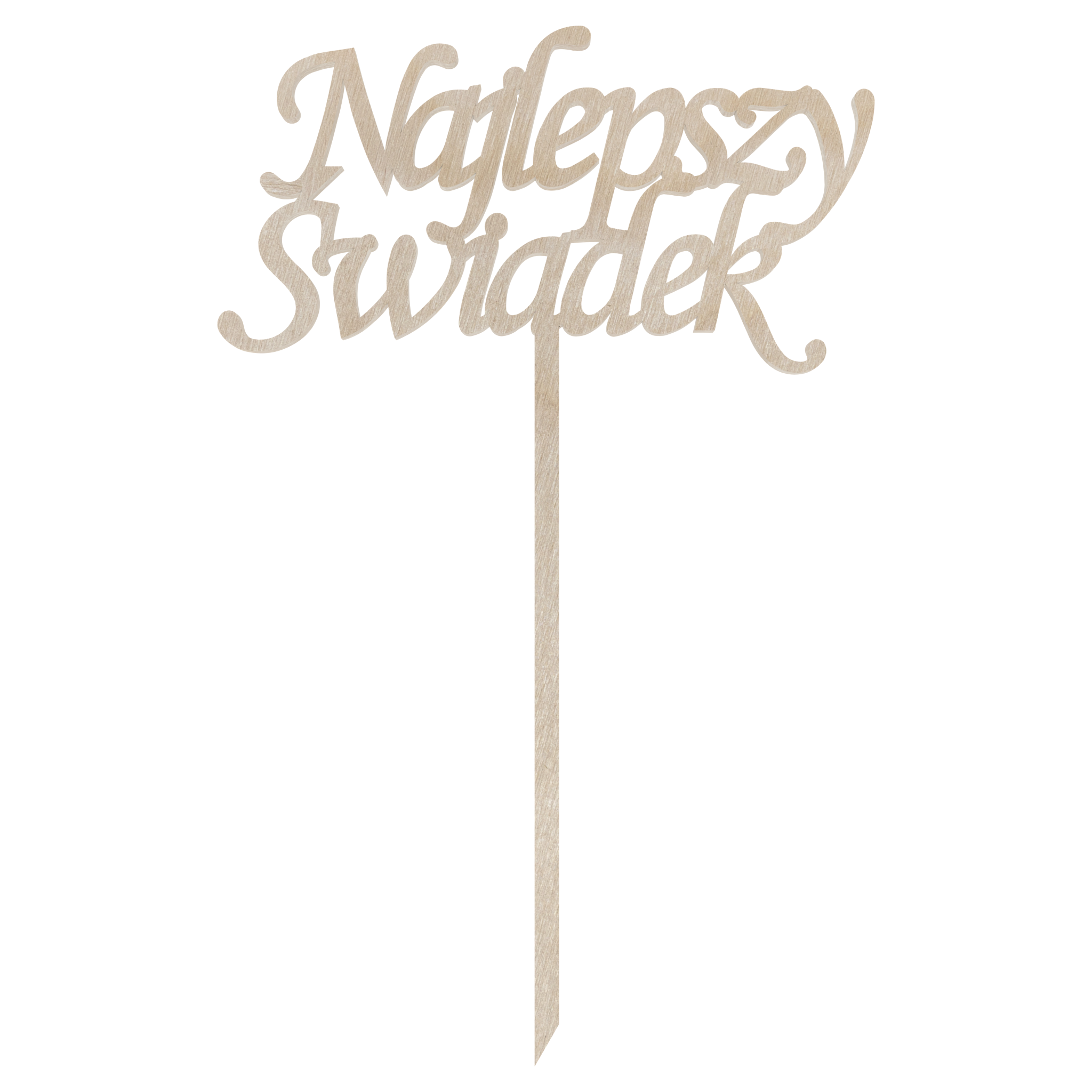 Drewniany topper Najlepszy Świadek podziękowanie do kwiatów ślub wesele toper dekor 1 Zakręcone Sznurki Drewniany topper Najlepszy Świadek podziękowanie do kwiatów ślub wesele toper dekor