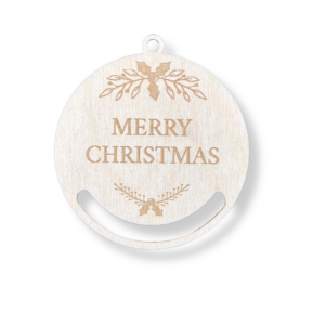 Drewniana bombka świąteczna MERRY CHRISTMAS choinka zawieszka na choinkę decoupage
