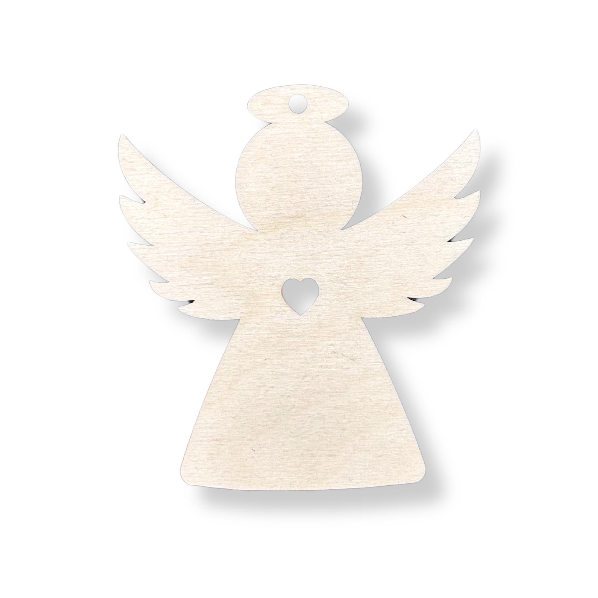 Drewniana zawieszka anioł aniołek z aureolką 10cm serduszko na choinkę deko decoupage ze sklejki 1 Zakręcone Sznurki Drewniana zawieszka anioł aniołek z aureolką 10cm serduszko na choinkę deko decoupage ze sklejki