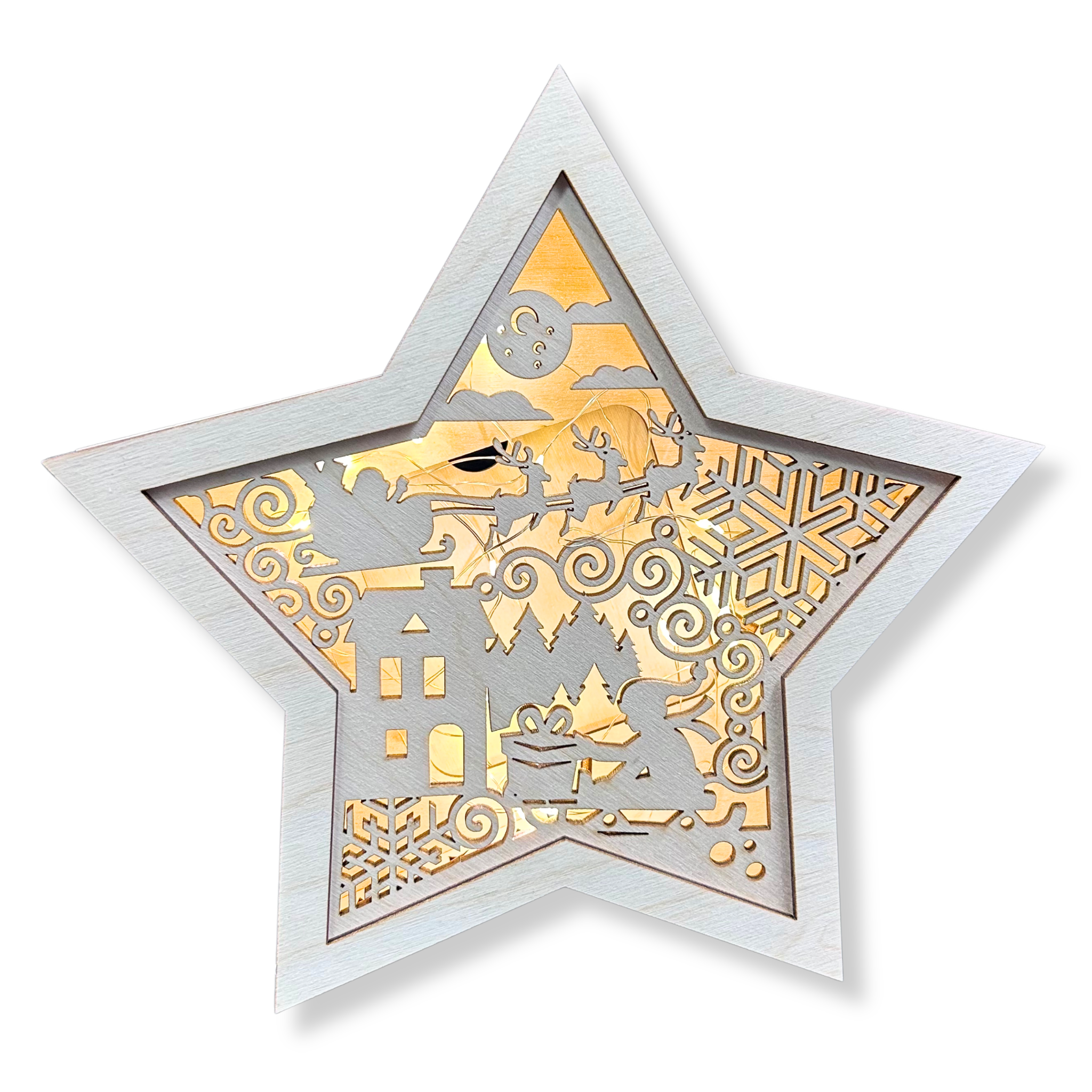LAMPION Drewniana Gwiazdka ŚWIĄTECZNA Sanki ŚWIĘTA Boże Narodzenie Ozdoba Dekor BEZ LAMPEK 3 Zakręcone Sznurki LAMPION Drewniana Gwiazdka ŚWIĄTECZNA Sanki ŚWIĘTA Boże Narodzenie Ozdoba Dekor BEZ LAMPEK