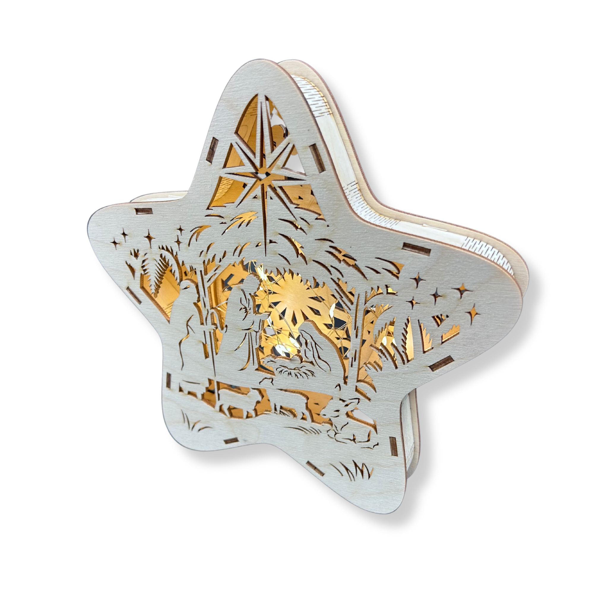 LAMPION Drewniana Gwiazdka ŚWIĄTECZNA Stajenka ŚWIĘTA Boże Narodzenie Ozdoba Dekor BEZ LAMPEK 6 Zakręcone Sznurki LAMPION Drewniana Gwiazdka ŚWIĄTECZNA Stajenka ŚWIĘTA Boże Narodzenie Ozdoba Dekor BEZ LAMPEK - obrazek 6