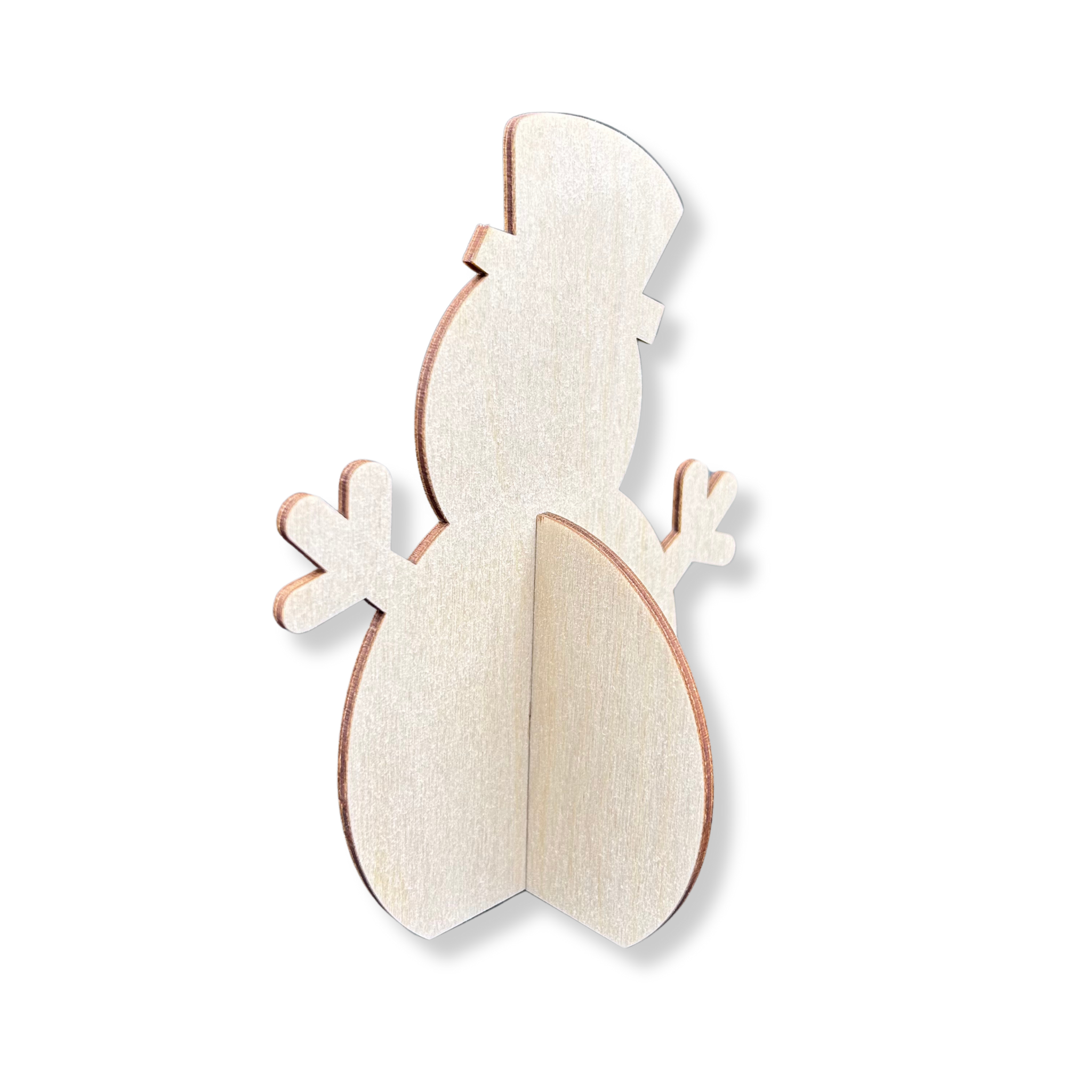 Drewniany Bałwan Bałwanek 3D dekoracja świąteczna stojący dekor ze sklejki 2 Zakręcone Sznurki Drewniany Bałwan Bałwanek 3D dekoracja świąteczna stojący dekor ze sklejki
