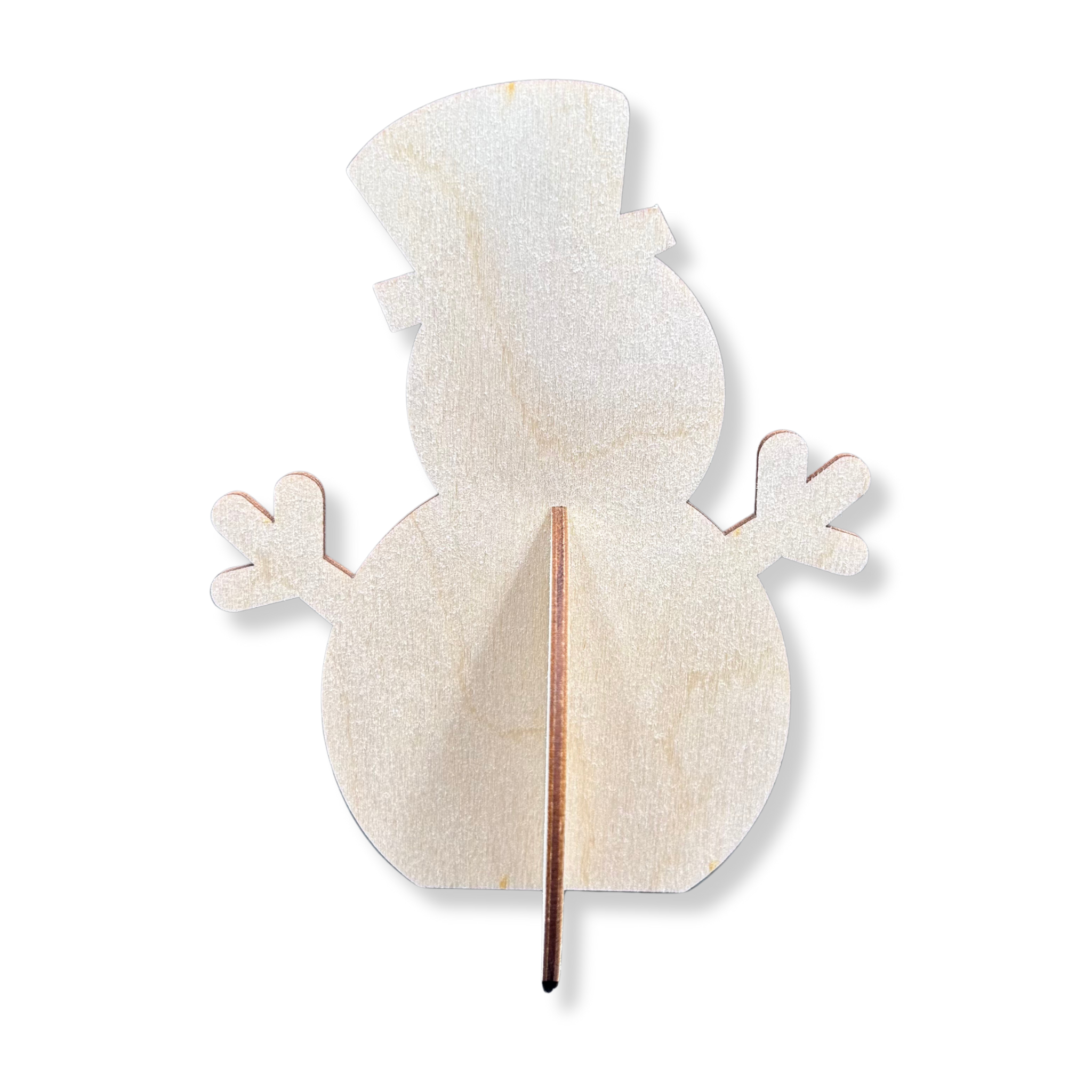 Drewniany Bałwan Bałwanek 3D dekoracja świąteczna stojący dekor ze sklejki 3 Zakręcone Sznurki Drewniany Bałwan Bałwanek 3D dekoracja świąteczna stojący dekor ze sklejki