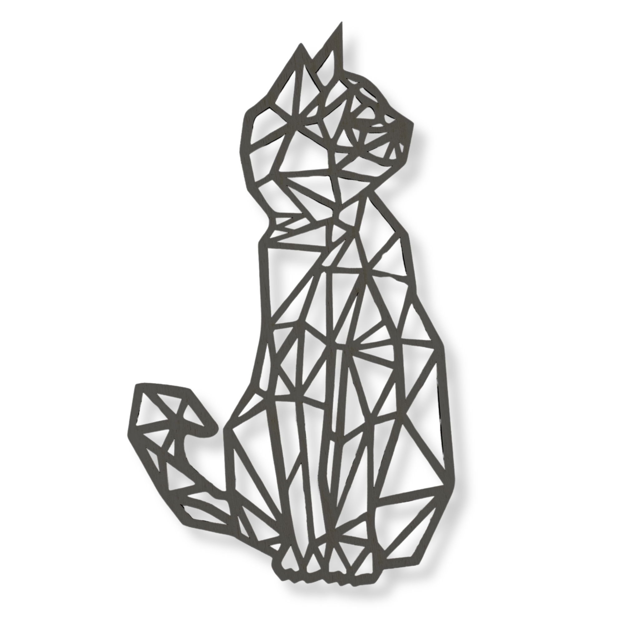 Dekoracja ścienna obraz ażurowy CZARNY GEOMETRYCZNY KOT 2 KOTEK 3D 52cm 1 Zakręcone Sznurki Dekoracja ścienna obraz ażurowy CZARNY GEOMETRYCZNY KOT 2 KOTEK 3D 52cm