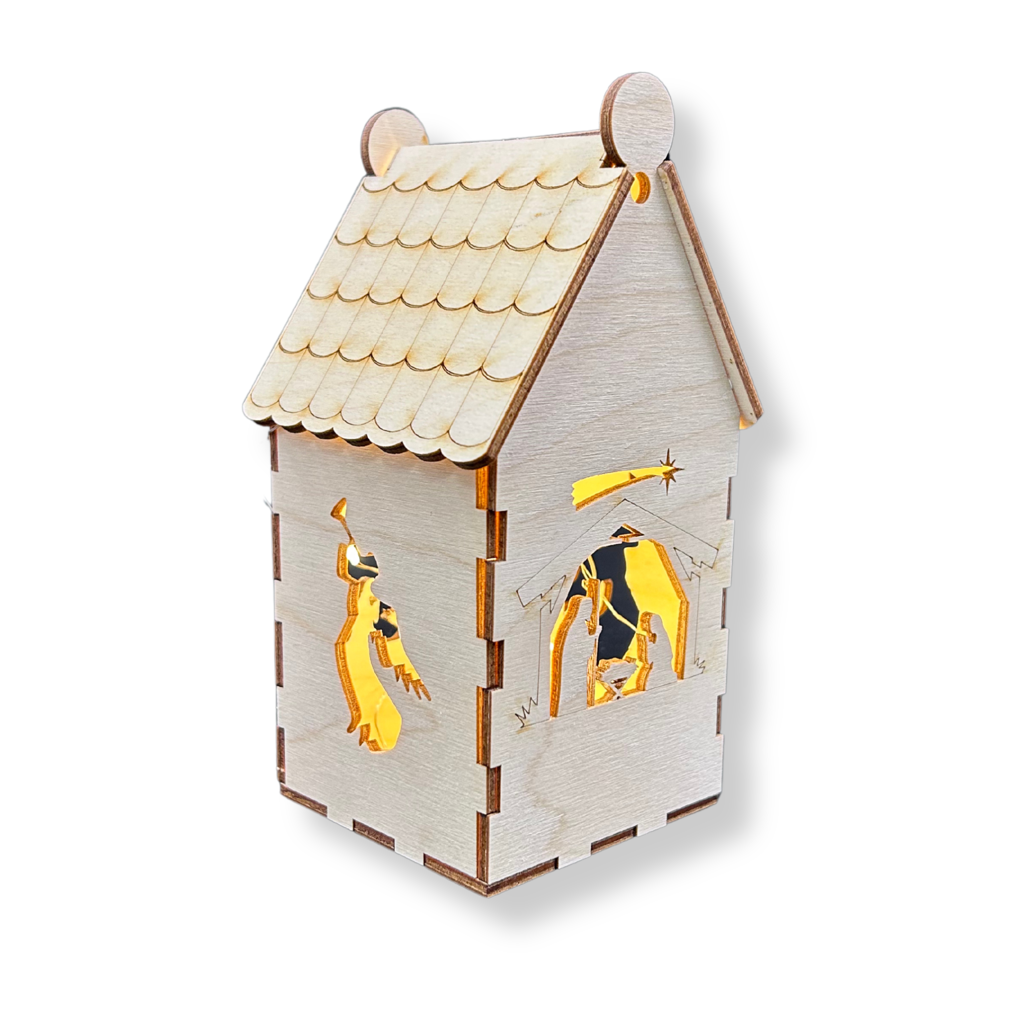 Drewniany domek lampion Stajenka Aniołki latarenka ze sklejki 3D ozdoba decoupage dekor święta Boże Narodzenie 4 Zakręcone Sznurki Drewniany domek lampion Stajenka Aniołki latarenka ze sklejki 3D ozdoba decoupage dekor święta Boże Narodzenie
