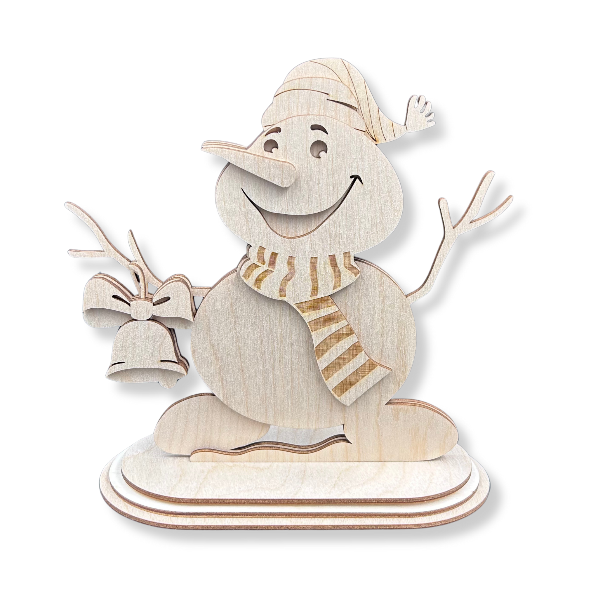 Drewniany Bałwan Bałwanek składany 3D dekoracja stojąca dekor decoupage 1 Zakręcone Sznurki Drewniany Bałwan Bałwanek składany 3D dekoracja stojąca dekor decoupage