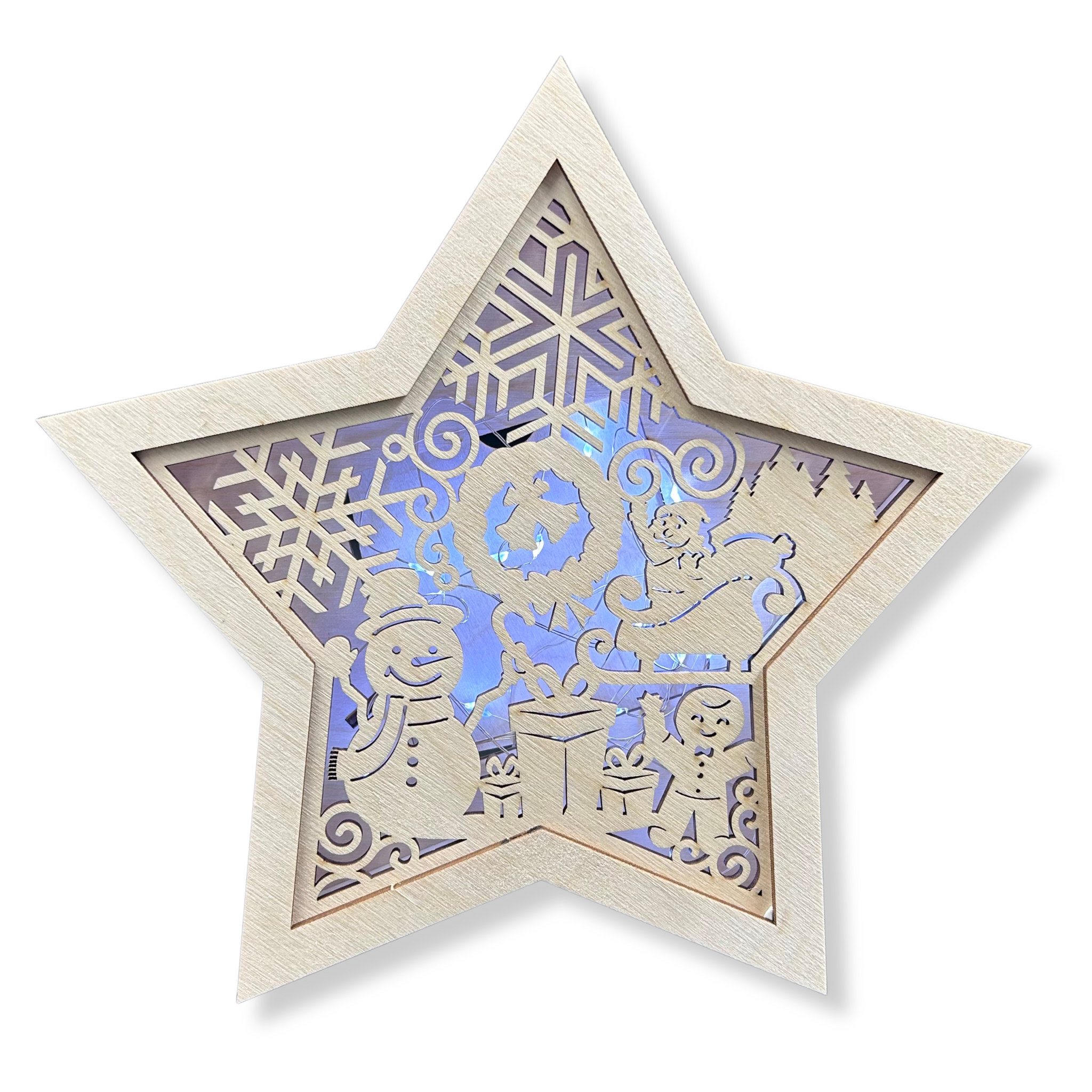 LAMPION Drewniana Gwiazdka ŚWIĄTECZNA Bałwan ŚWIĘTA Boże Narodzenie Ozdoba Dekor BEZ LAMPEK 6 Zakręcone Sznurki LAMPION Drewniana Gwiazdka ŚWIĄTECZNA Bałwan ŚWIĘTA Boże Narodzenie Ozdoba Dekor BEZ LAMPEK - obrazek 6