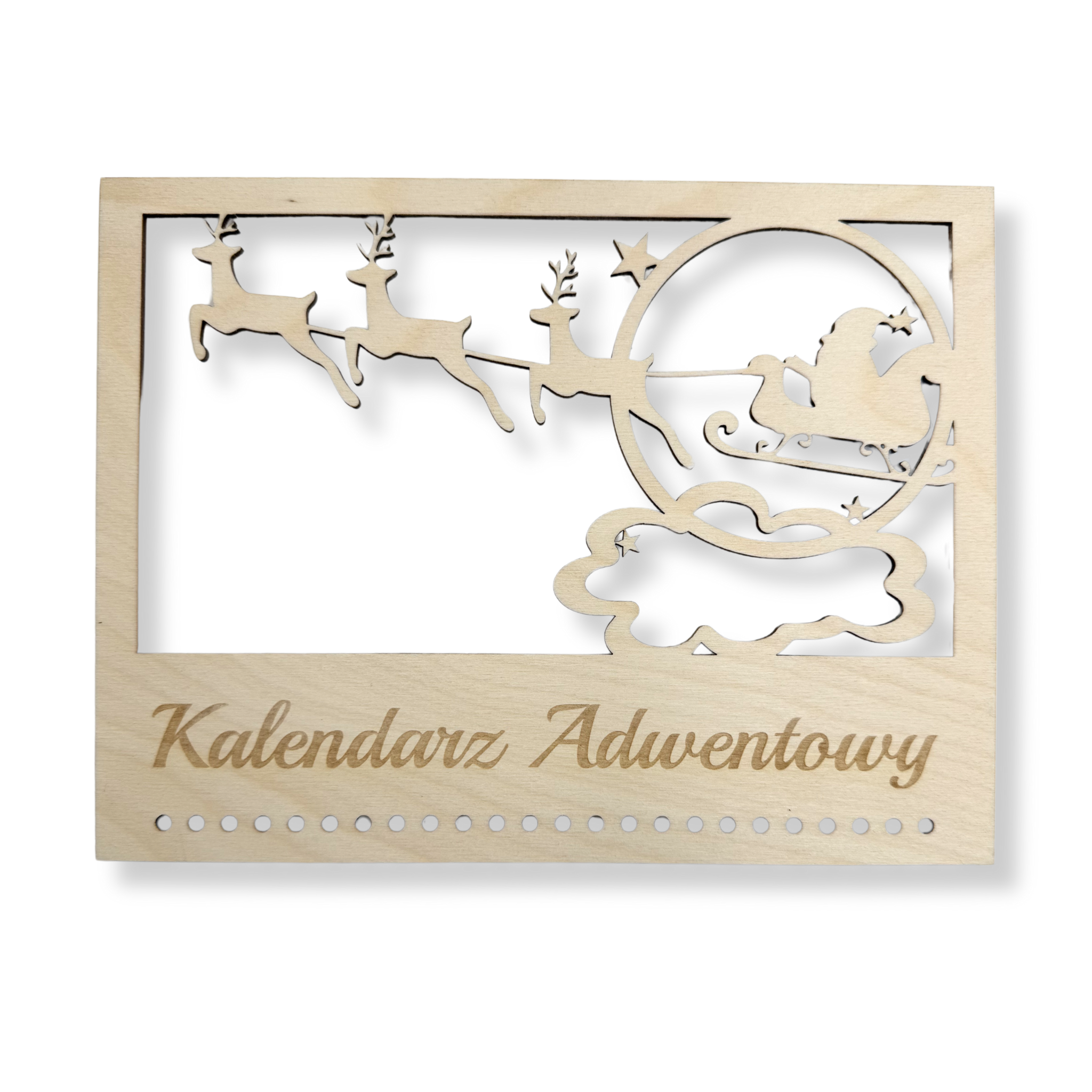 Kalendarza Adwentowy Mikołaj święta Boże Narodzenie ze sklejki gwiazdki decoupage 1 Zakręcone Sznurki Kalendarza Adwentowy Mikołaj święta Boże Narodzenie ze sklejki gwiazdki decoupage