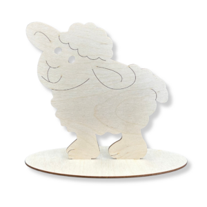 Strona główna 6 Zakręcone Sznurki Drewniany grawerowany baranek owca 10 CM na podstawce decoupage ze sklejki dekor wielkanoc