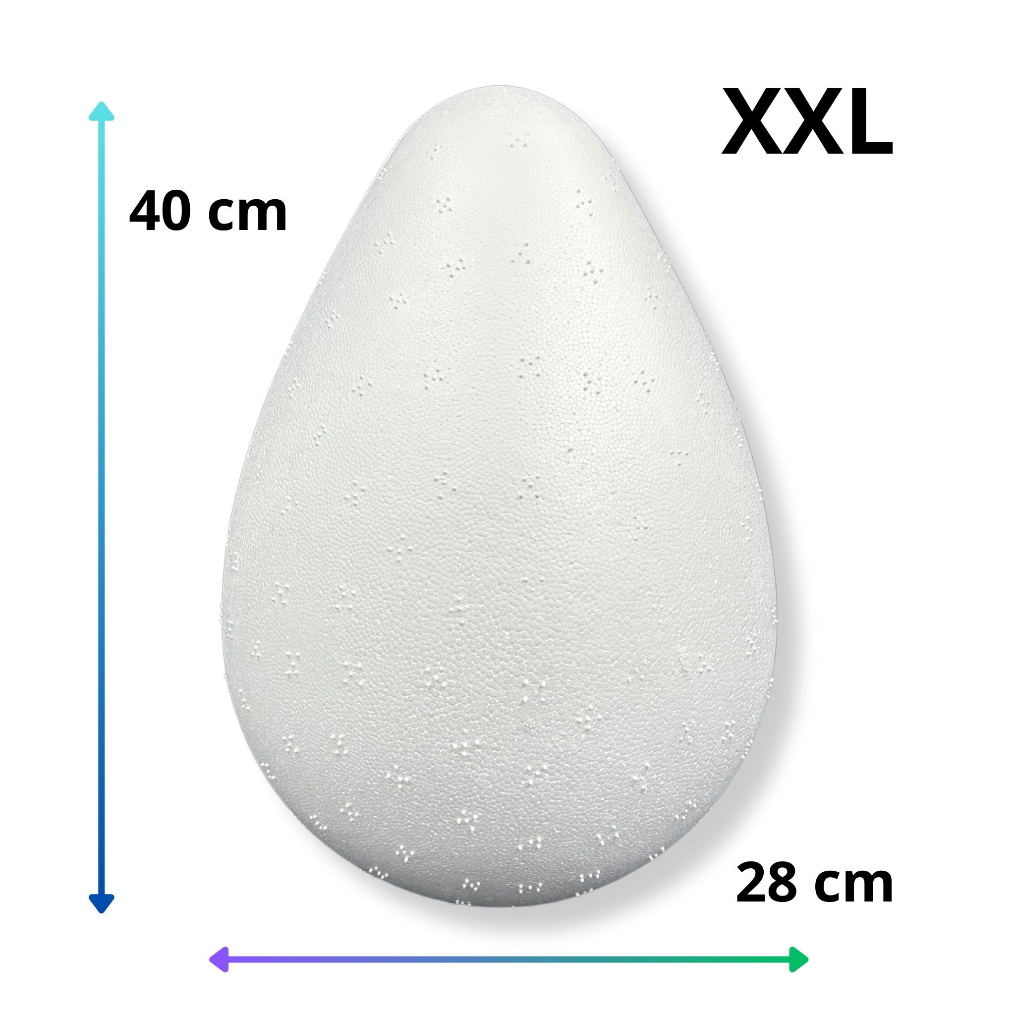 Styropianowe jajo jajko GIGANT XXL 40 CM 3 Zakręcone Sznurki Styropianowe jajo jajko GIGANT XXL 40 CM