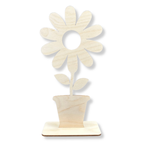 Stokrotka w doniczce drewniany kwiat 15 cm