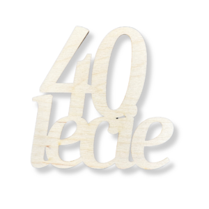 Dekor drewniany napis 40-lecie CZTERDZIESTOLECIE