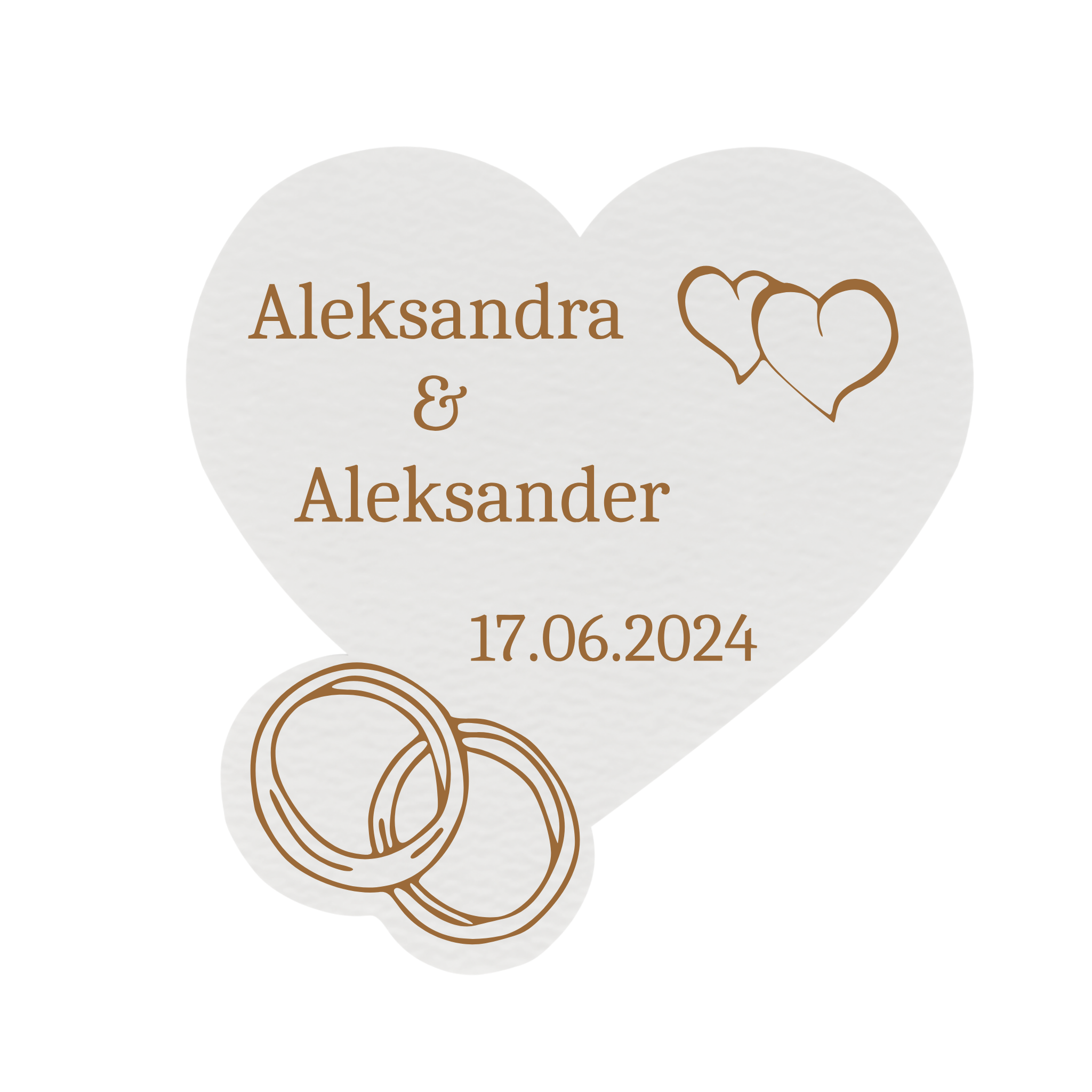 Personalizowane podziękowanie MAGNES na ślub wesele serce i obrączki 1 Zakręcone Sznurki Personalizowane podziękowanie MAGNES na ślub wesele serce i obrączki