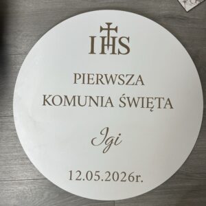 Koło 58 cm Komunia Powitalna 1 data i imie