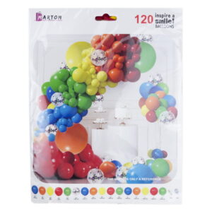 7187 Girlanda balonowa kolorowa ZESTAW KOLOROWE BALONY 120 ELEMENTÓW KONFETTI URODZINY