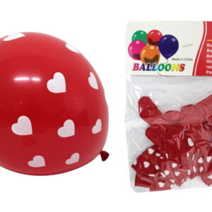 Balony lateksowe 30 cm w serduszka CZERWONE  kpl 10 szt