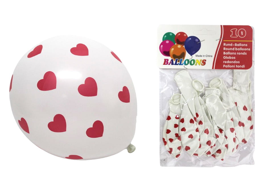Balony lateksowe 30 cm w serduszka BIAŁE kpl 10 szt 1 Zakręcone Sznurki Balony lateksowe 30 cm w serduszka BIAŁE kpl 10 szt