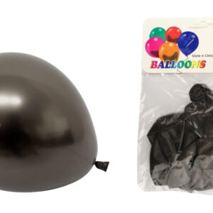 Balony METALIZOWANE lateksowe CZARNE kpl 10 szt ok. 30 cm