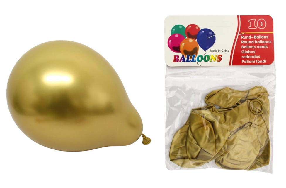 Balony lateksowe metalizowane ZŁOTE kpl 10 szt ok. 25 cm 1 Zakręcone Sznurki Balony lateksowe metalizowane ZŁOTE kpl 10 szt ok. 25 cm