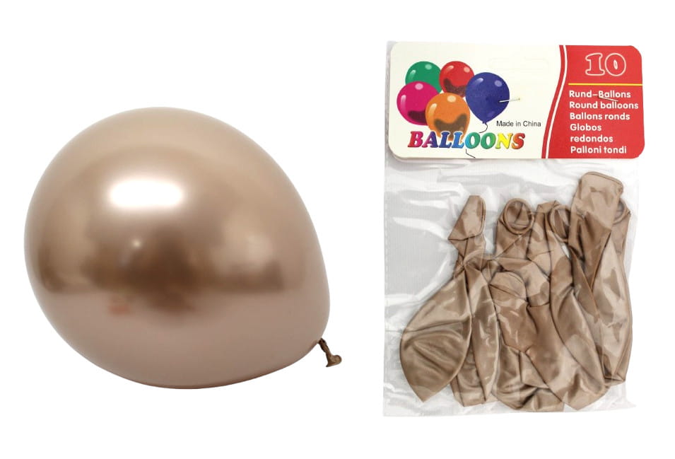 Balony lateksowe metalizowane RÓŻOWE ZŁOTO kpl 10 szt ok. 25 cm 1 Zakręcone Sznurki Balony lateksowe metalizowane RÓŻOWE ZŁOTO kpl 10 szt ok. 25 cm